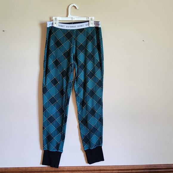 Victorias Secret Fireside Thermal Grenn Check Pajama Pants Size Small - Picture 2 of 7